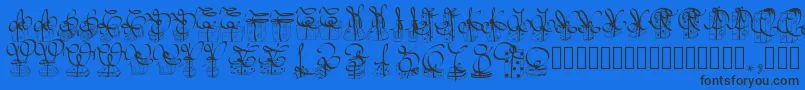 Czcionka Pwchristmasgifts – czarne czcionki na niebieskim tle
