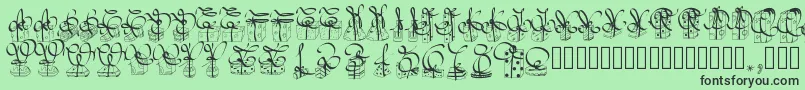 フォントPwchristmasgifts – 緑の背景に黒い文字