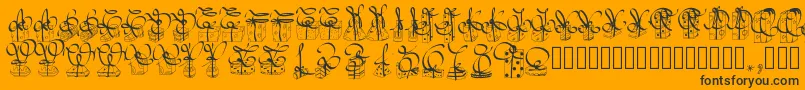 Pwchristmasgifts-Schriftart – Schwarze Schriften auf orangefarbenem Hintergrund