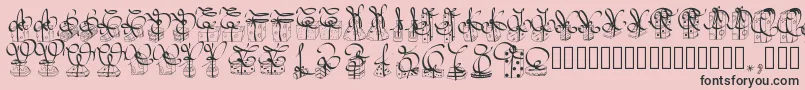 フォントPwchristmasgifts – ピンクの背景に黒い文字