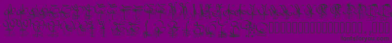 フォントPwchristmasgifts – 紫の背景に黒い文字