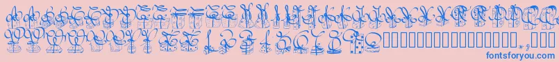 Pwchristmasgifts-fontti – siniset fontit vaaleanpunaisella taustalla