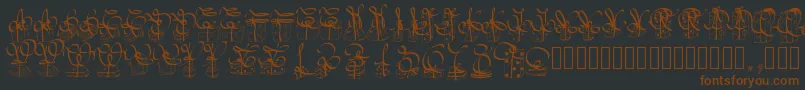Pwchristmasgifts-Schriftart – Braune Schriften auf schwarzem Hintergrund