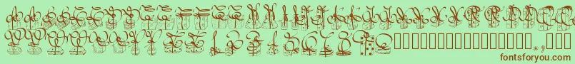 Pwchristmasgifts-fontti – ruskeat fontit vihreällä taustalla