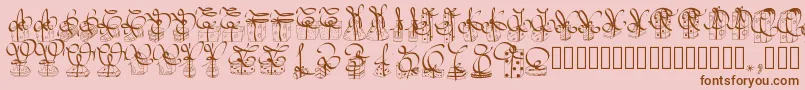 Шрифт Pwchristmasgifts – коричневые шрифты на розовом фоне