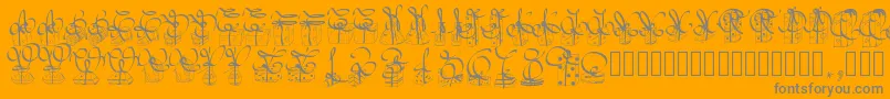 フォントPwchristmasgifts – オレンジの背景に灰色の文字
