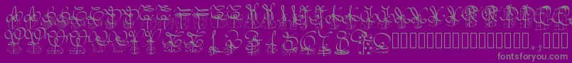 フォントPwchristmasgifts – 紫の背景に灰色の文字