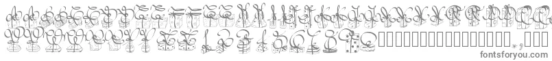 フォントPwchristmasgifts – 白い背景に灰色の文字