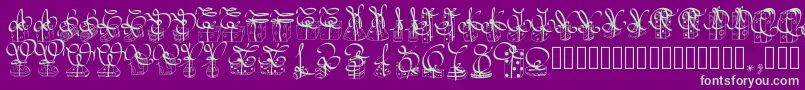 Шрифт Pwchristmasgifts – зелёные шрифты на фиолетовом фоне