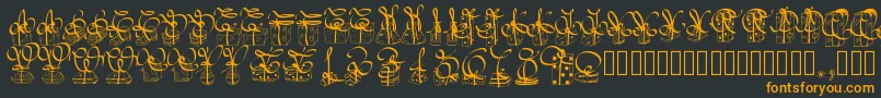Pwchristmasgifts Font – Orange Fonts on Black Background
