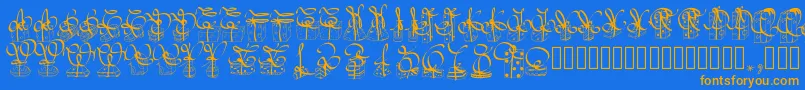 Pwchristmasgifts Font – Orange Fonts on Blue Background