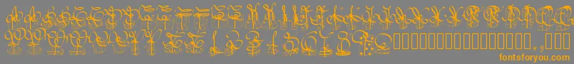 Pwchristmasgifts-Schriftart – Orangefarbene Schriften auf grauem Hintergrund