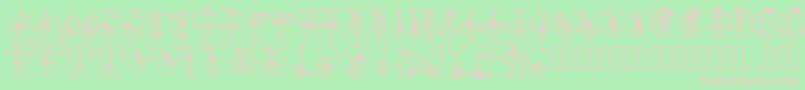 Pwchristmasgifts-fontti – vaaleanpunaiset fontit vihreällä taustalla