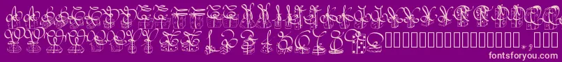 Pwchristmasgifts-Schriftart – Rosa Schriften auf violettem Hintergrund
