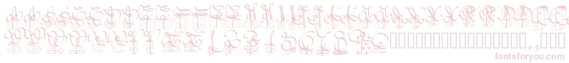 Fonte Pwchristmasgifts – fontes rosa em um fundo branco