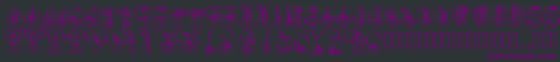 Шрифт Pwchristmasgifts – фиолетовые шрифты на чёрном фоне