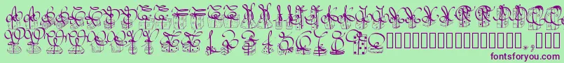 Pwchristmasgifts Font – Purple Fonts on Green Background