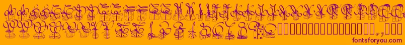 Pwchristmasgifts Font – Purple Fonts on Orange Background