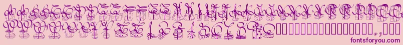 Pwchristmasgifts-fontti – violetit fontit vaaleanpunaisella taustalla