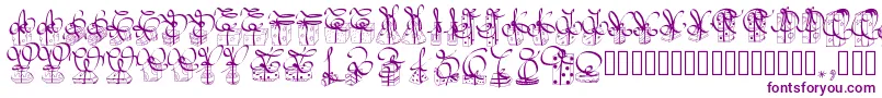Czcionka Pwchristmasgifts – fioletowe czcionki na białym tle