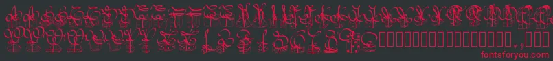 Czcionka Pwchristmasgifts – czerwone czcionki na czarnym tle