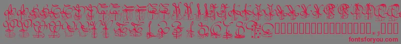 Pwchristmasgifts-fontti – punaiset fontit harmaalla taustalla