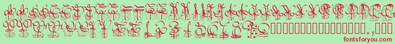 Шрифт Pwchristmasgifts – красные шрифты на зелёном фоне