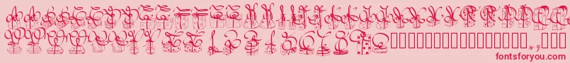Шрифт Pwchristmasgifts – красные шрифты на розовом фоне