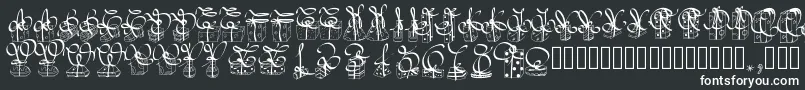 Pwchristmasgifts-Schriftart – Weiße Schriften auf schwarzem Hintergrund