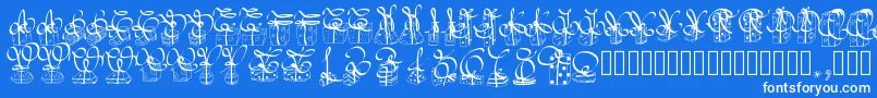 Pwchristmasgifts-Schriftart – Weiße Schriften auf blauem Hintergrund