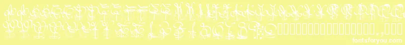 Pwchristmasgifts-fontti – valkoiset fontit keltaisella taustalla