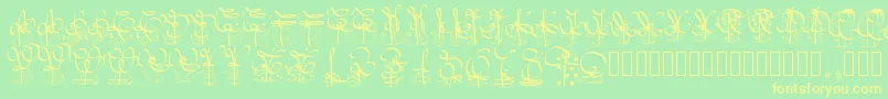 Pwchristmasgifts Font – Yellow Fonts on Green Background