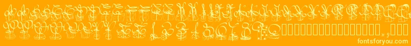 Pwchristmasgifts Font – Yellow Fonts on Orange Background