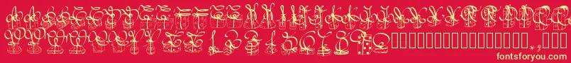 Pwchristmasgifts Font – Yellow Fonts on Red Background