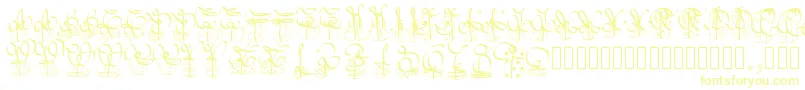 Pwchristmasgifts-Schriftart – Gelbe Schriften auf weißem Hintergrund