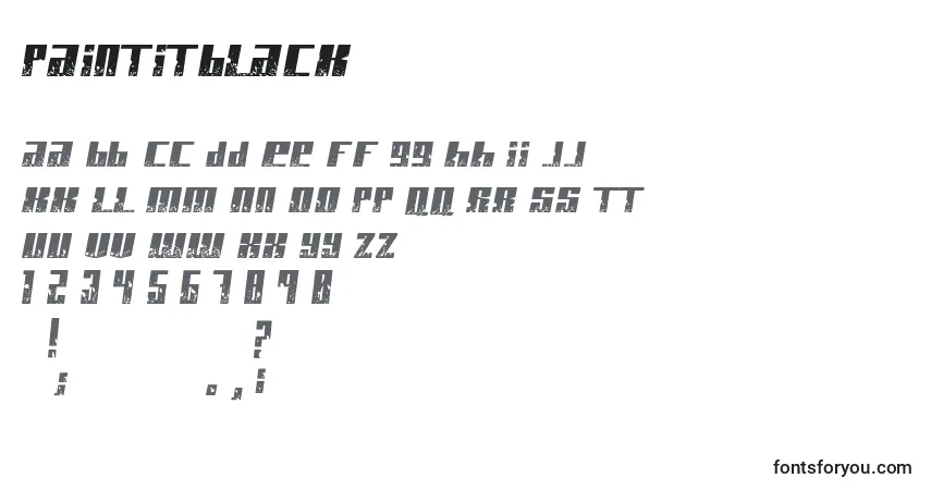 A fonte PaintItBlack – alfabeto, números, caracteres especiais