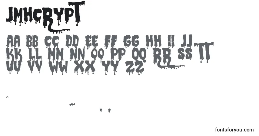 Schriftart JmhCrypt (104625) – Alphabet, Zahlen, spezielle Symbole