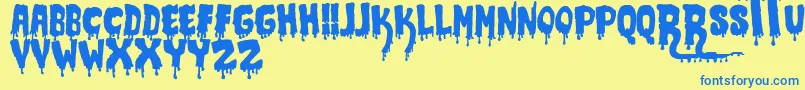 JmhCrypt Font – Blue Fonts on Yellow Background