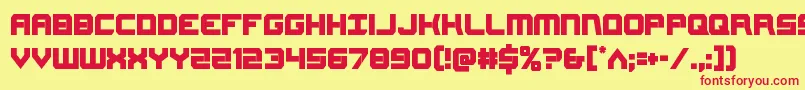 フォントGearheadcond – 赤い文字の黄色い背景