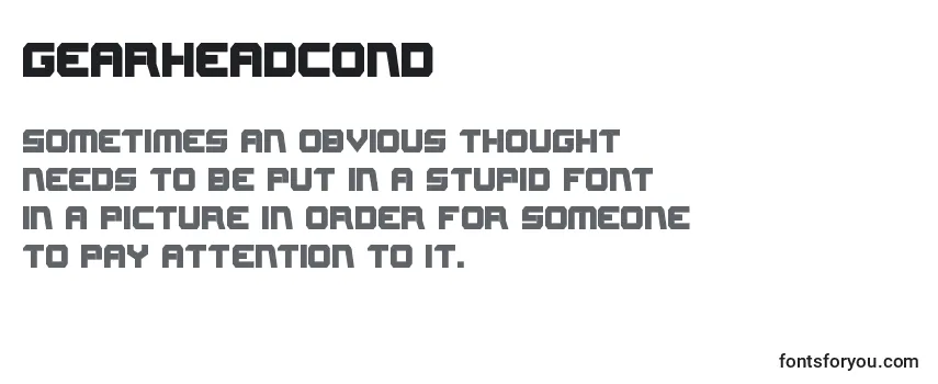 Gearheadcond Font