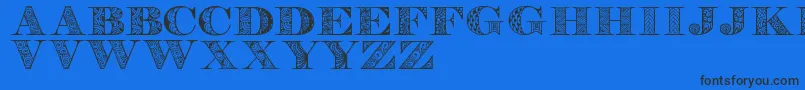 フォントDigizenpersonaluse – 黒い文字の青い背景