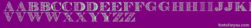 Digizenpersonaluse Font – Green Fonts on Purple Background