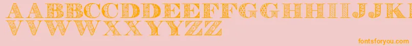 Digizenpersonaluse-Schriftart – Orangefarbene Schriften auf rosa Hintergrund