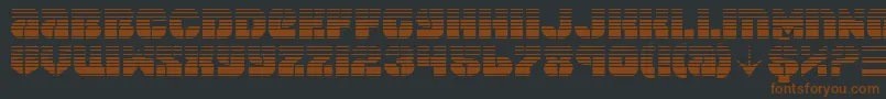 フォントSpaceCruiserGradient – 黒い背景に茶色のフォント