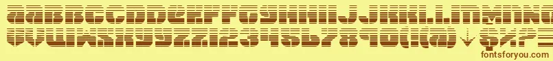 SpaceCruiserGradient-fontti – ruskeat fontit keltaisella taustalla