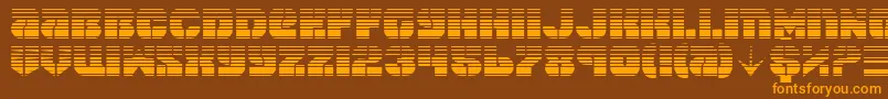 SpaceCruiserGradient-fontti – oranssit fontit ruskealla taustalla