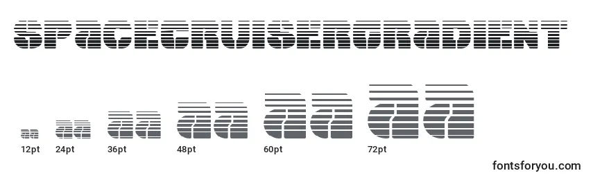 Tamaños de fuente SpaceCruiserGradient