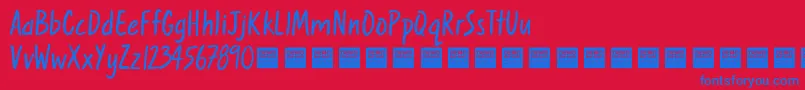 SweetNothingsDemo Font – Blue Fonts on Red Background