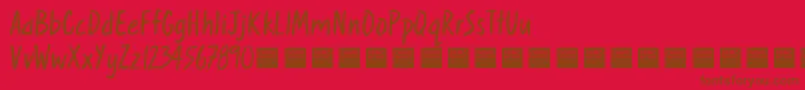 SweetNothingsDemo-Schriftart – Braune Schriften auf rotem Hintergrund