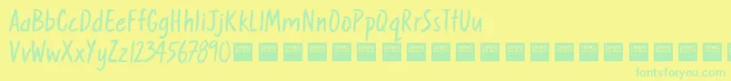 SweetNothingsDemo Font – Green Fonts on Yellow Background